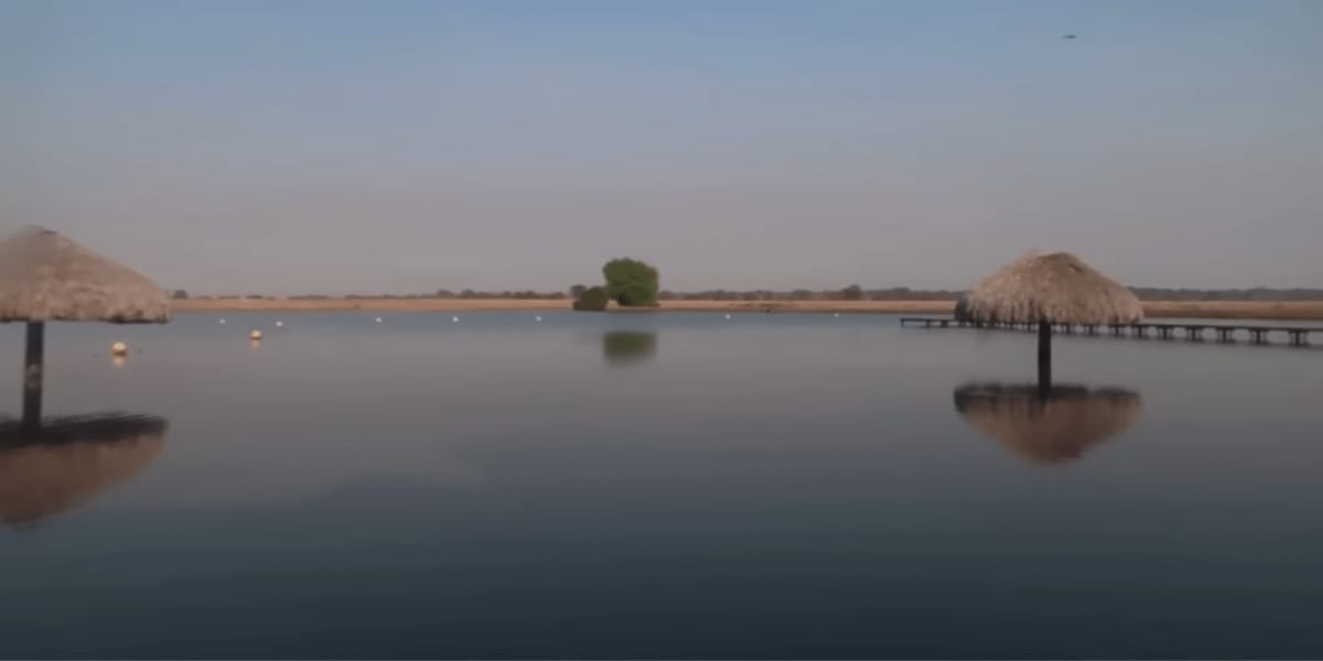 Lago onde Leonardo faz suas pescarias esportivas, um grande passatempo (Reprodução: Youtube)