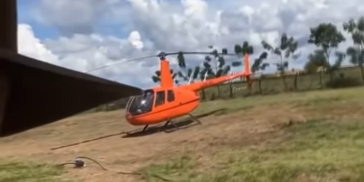 Helicóptero que tem um local específico para pousar (Reprodução: Youtube)