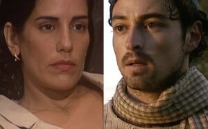 Rafaela (Gloria Pires) e Giuseppe (Emílio Orciollo Netto) em O Rei do Gado (Foto: Reprodução / Globo)