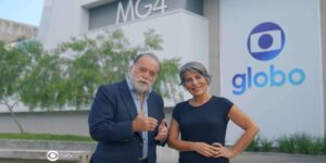 Tony Ramos e Gloria Pires nos estúdios de Terra e Paixão, próxima novela da Globo (Foto: Reprodução / Globo)