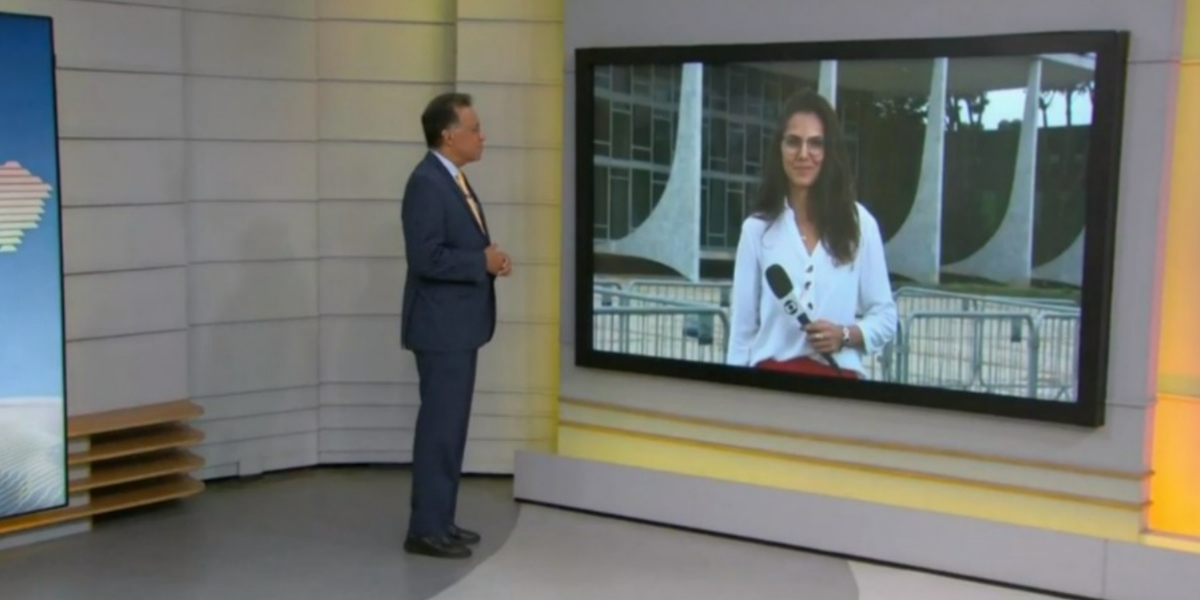 Heraldo Pereira e Raquel Honorato no "Bom Dia Brasil" (Foto: Reprodução/TV Globo)