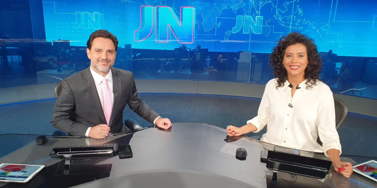 Aline Midlej e Paulo Renato no Jornal Nacional - Foto: Reprodução/Internet