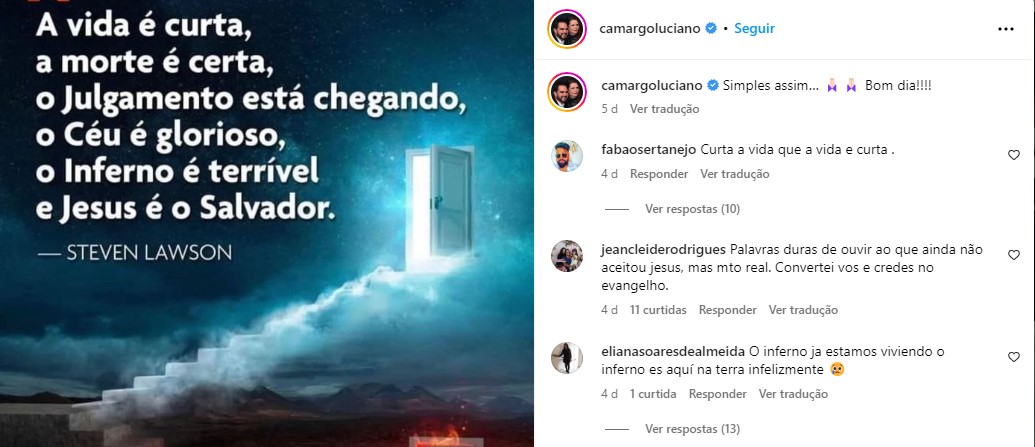 Luciano Camargo fala sobre fim dos tempos (Foto: Reprodução)