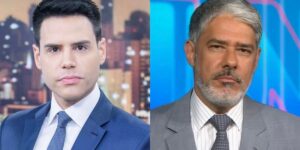 Luiz Bacci é jornalista da Record e William Bonner comanda o Jornal Nacional, na Globo (Foto: Reprodução / Montagem TV Foco)