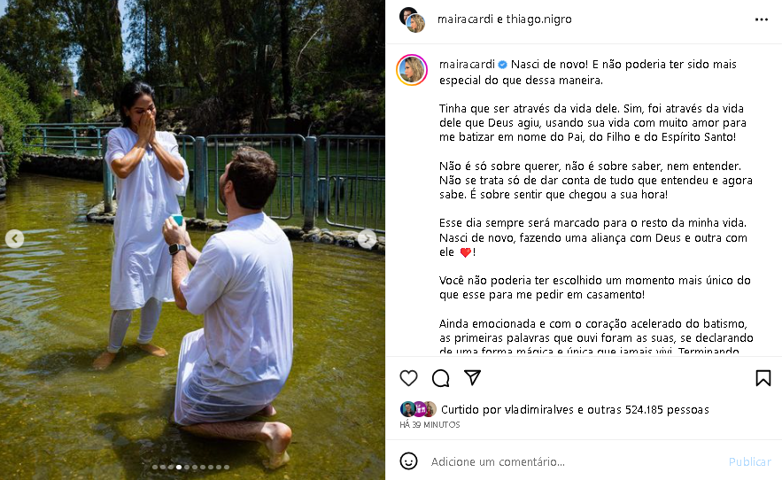 Maíra Cardi e Thiago Nigro vão se casar 