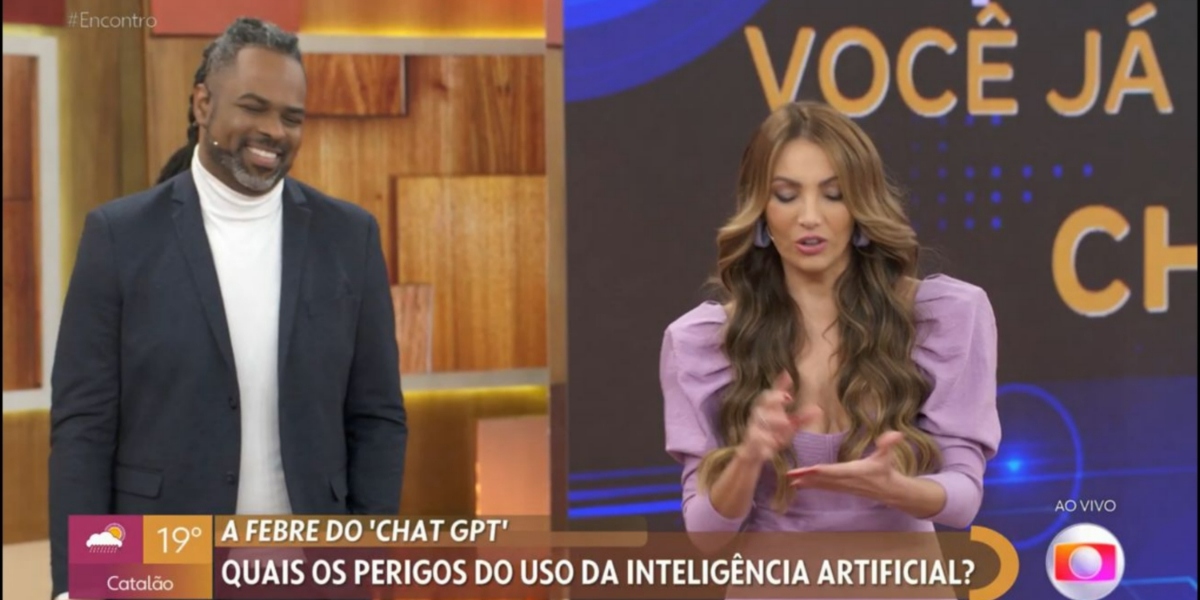 Manoel Soares com Patrícia Poeta no "Encontro" (Foto: Reprodução/TV Globo)