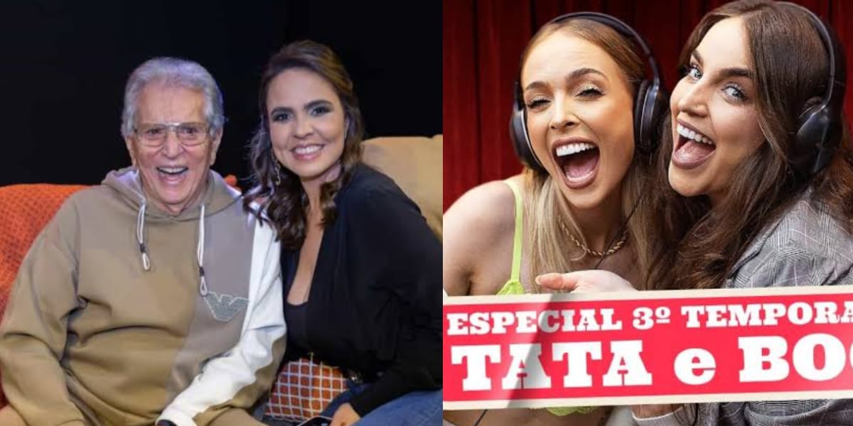 Carlos Alberto e Tata em seus podcasts (Reprodução: Montagem TV Foco)