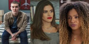 Rafa, Érika e Jenifer em cenas de Vai na Fé (Foto: Reprodução / Globo)