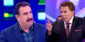 Ratinho e Silvio Santos nos estúdios do SBT (Reprodução: Montagem TV Foco)