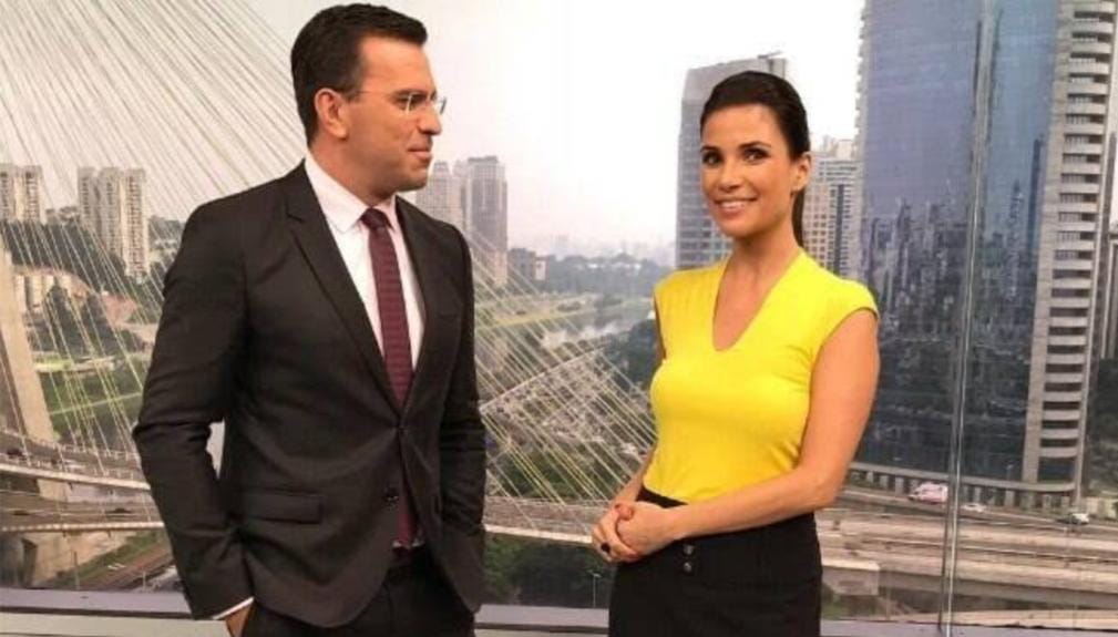 Rodrigo Bocardi e Sabina Simonato no Bom Dia São Paulo (Reprodução: Globo)