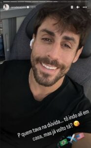 O ex-BBB23 em publicação em seus Stories do Instagram (Foto: Reprodução / Instagram)