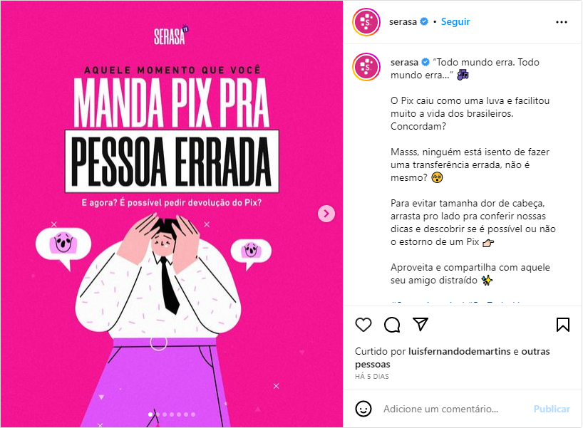 Serasa faz anúncio IMPORTANTE sobre situação que anda aterrorizando muitos - Foto: Reprodução/Instagram