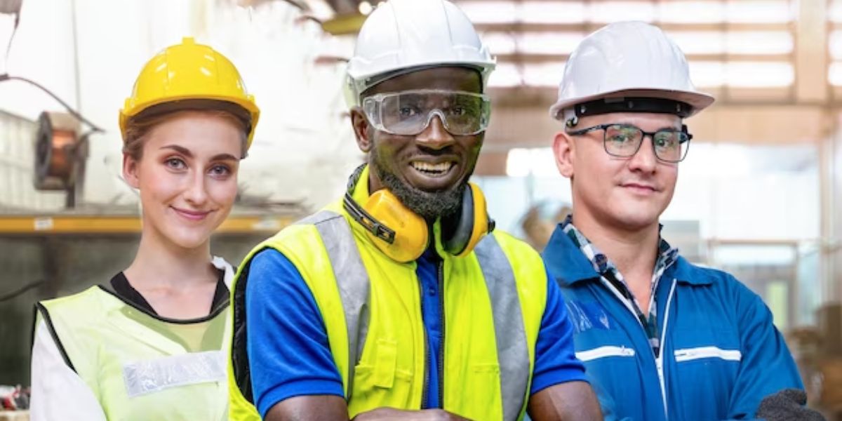 Imagem mostra alguns trabalhadores sorrindo (Reprodução - Getty)