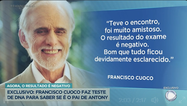 Resposta de Francisco Cuoco diante do resultado (Foto Reprodução/Twitter)