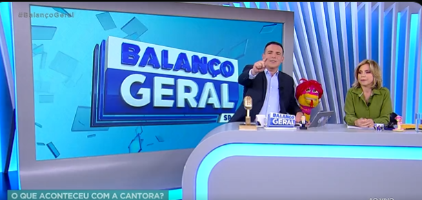 Reinaldo Gotttino e Keila Jimenez no "Balanço geral" da Record (Foto Reprodução/PlayPlus)