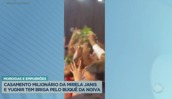 Buquê do casamento de Mirela Janis e ex de Marília Mendonça ficou destruído (Foto Reprodução/PlayPlus)