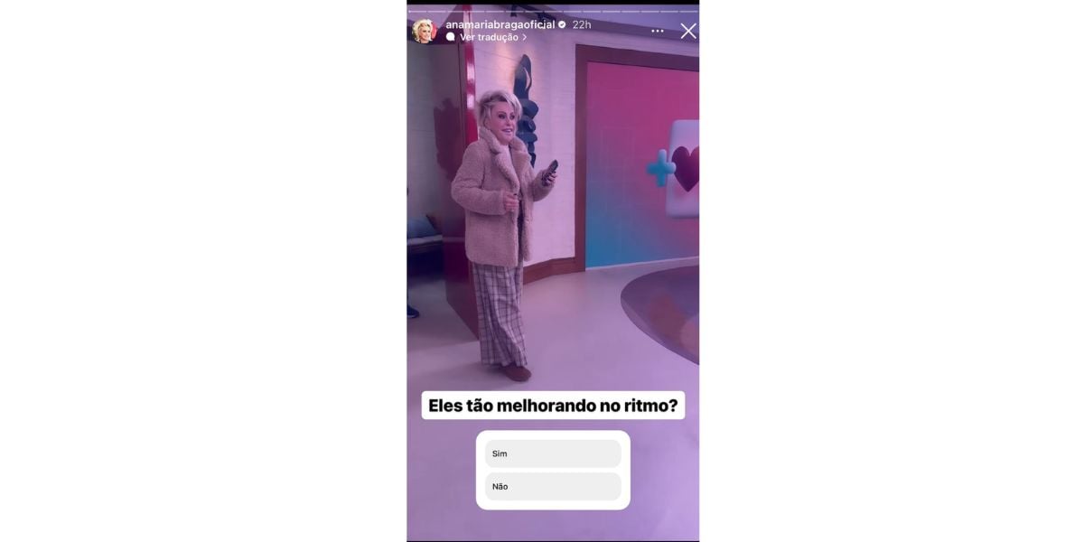 Ana Maria chegando no estúdio do Mais Você da Globo (Foto: Reprodução / Instagram) 