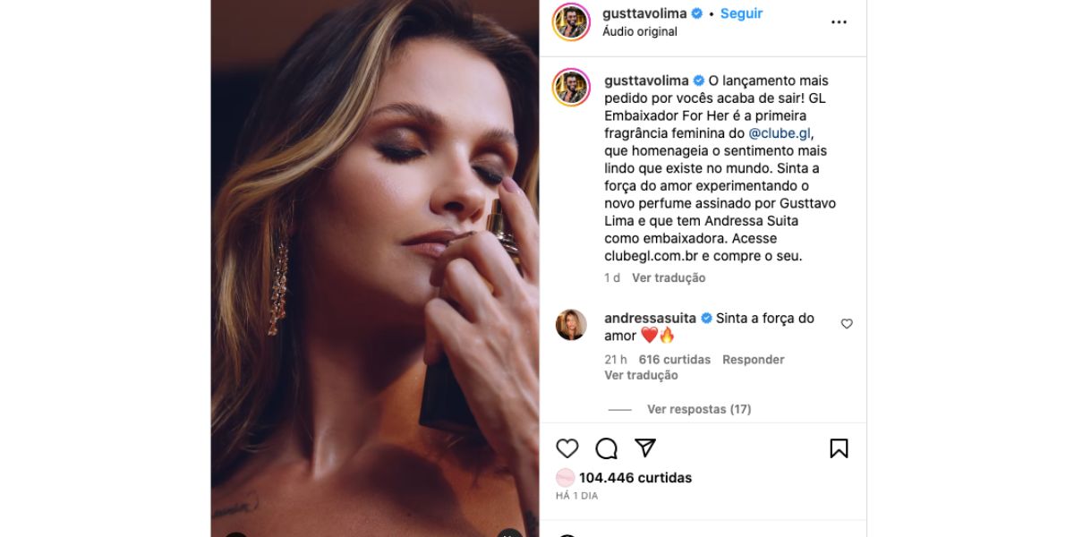 Andressa Suita em campanha de perfume (Foto: Reprodução / Instagram) 