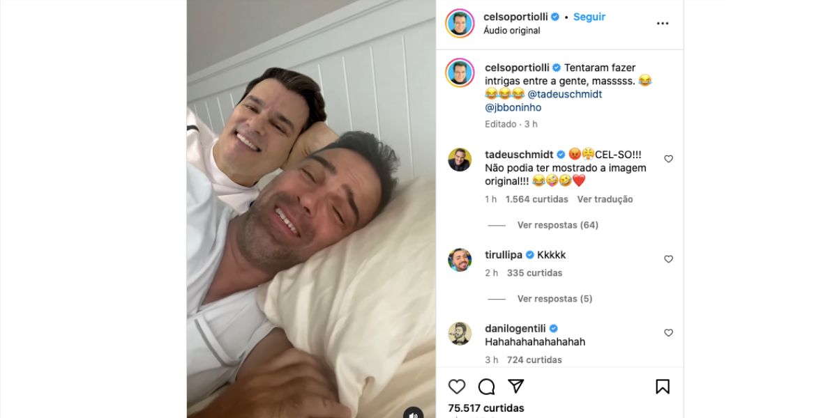 Celso Portiolli e Tadeu Schmidt (Foto: Reprodução / Instagram)