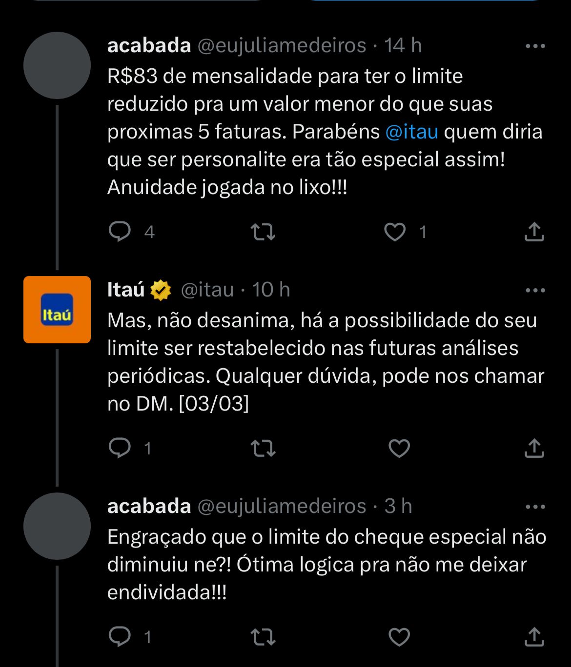 Clientes do Itaú estão enfurecidos com situação com o banco nesta terça-feira (16) - Foto Reprodução Twitter