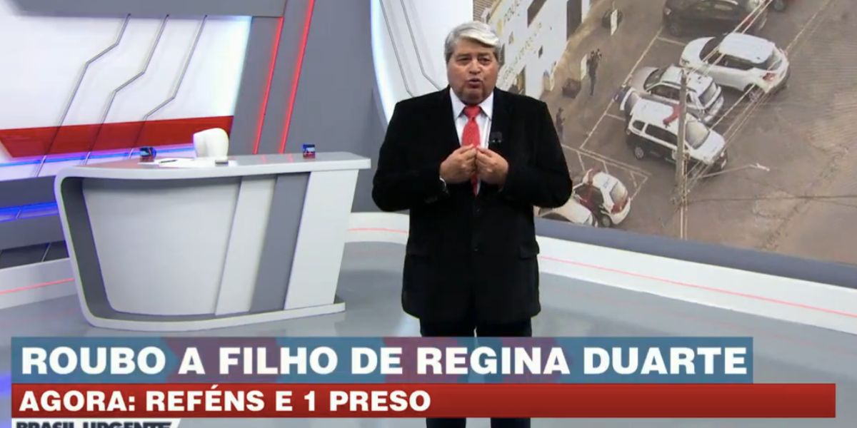 Datena fala sobre filho de Regina Duarte no Brasil Urgente (Foto: Reprodução / Band) 