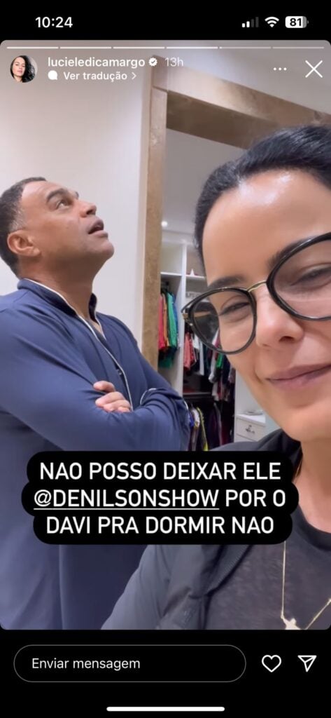 Luciele Di Camargo entrega situação com Denílson (Foto: Reprodução / Instagram)