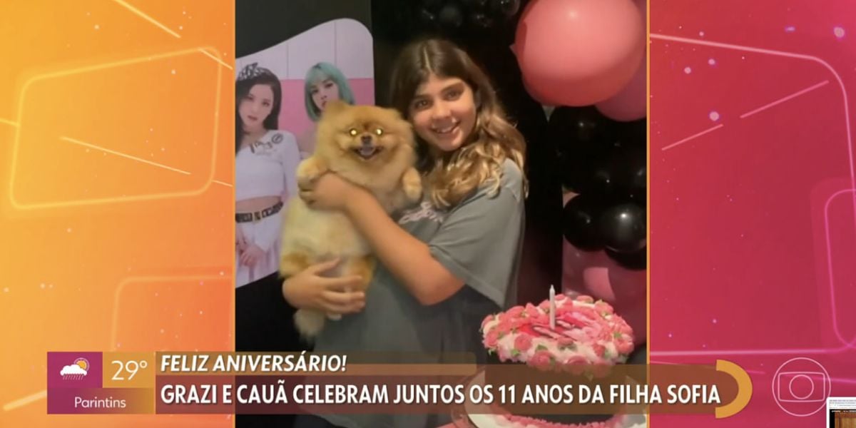 Sofia em aniversário de 11 anos (Foto: Reprodução / Encontro da Globo)