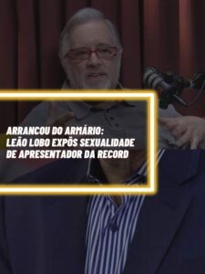 Este é o apresentador da Record que teve a sexualidade exposta pelo Leão Lobo (Foto - Montagem TV Foco).