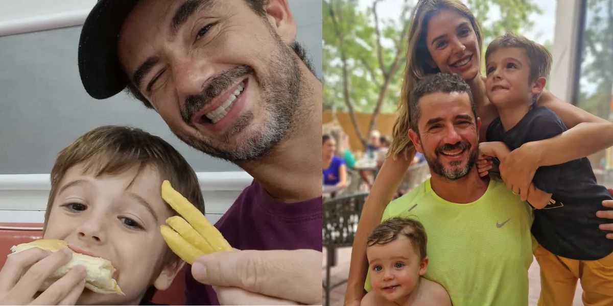 Felipe Andreoli, Rafa Brites e filhos (Fotos: Reproduções / Instagram)