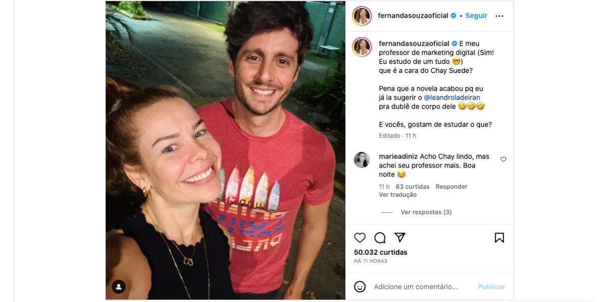 Fernanda Souza e Leandro Ladeira (Foto: Reprodução / Instagram) 