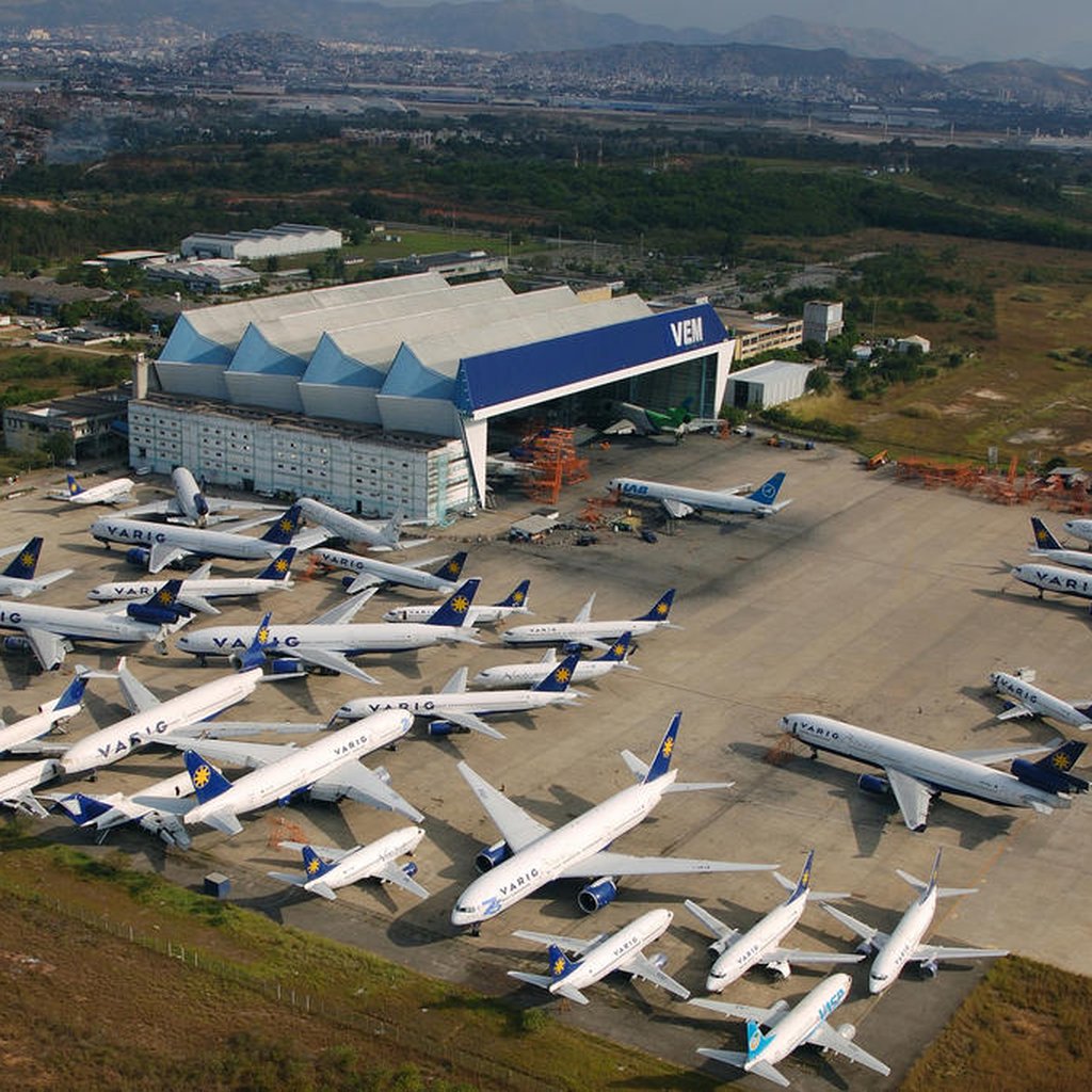 Frota de aviões da empresa vendida, a Varig - Foto Reprodução Internet