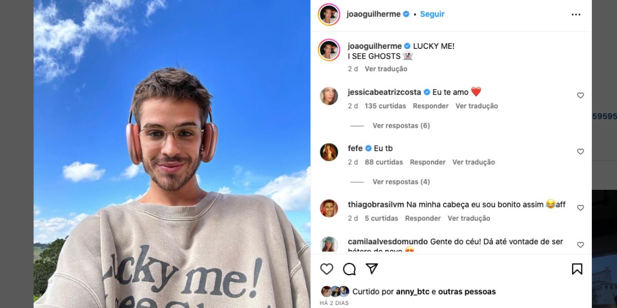 João Guilherme de barba (Foto: Reprodução / Instagram) 