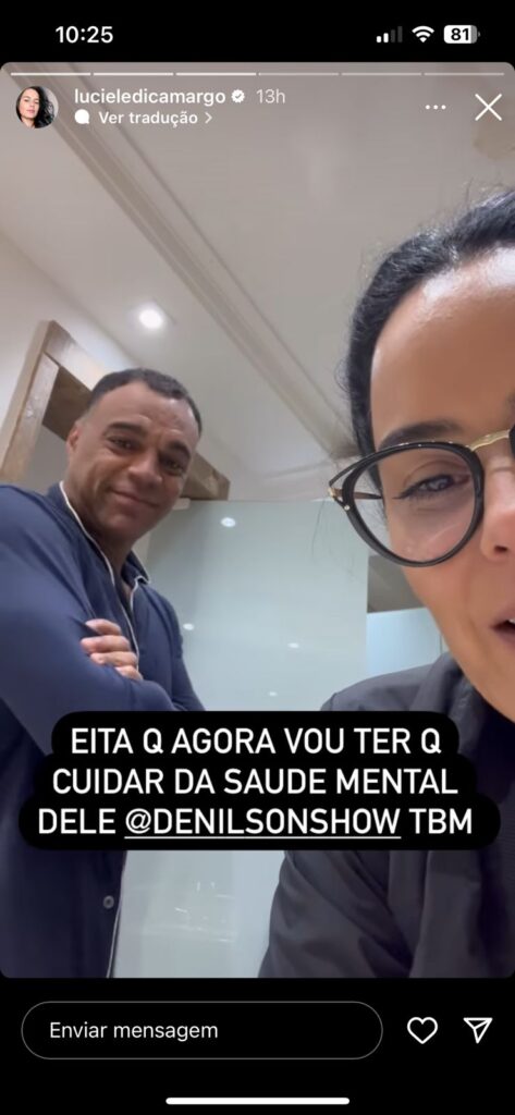 Luciele Di Camargo entrega situação com Denílson (Foto: Reprodução / Instagram)