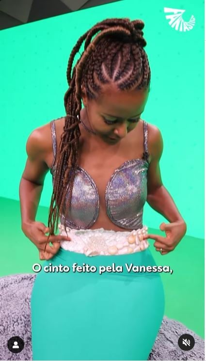 Maju Coutinho vestida de sereia no programa do Fantástico da Globo - Foto Reprodução Instagram