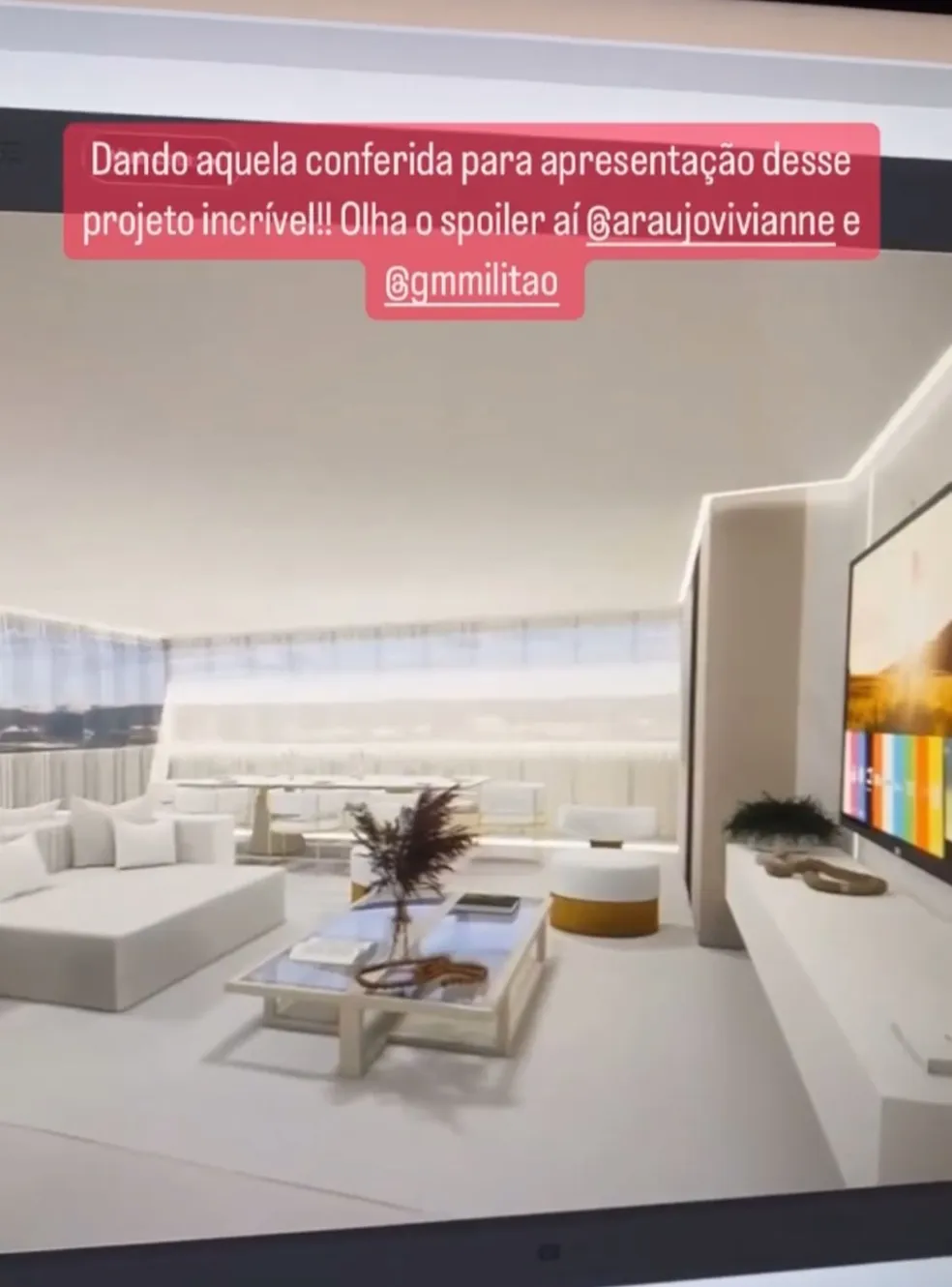 O projeto da sala da nova mansão de Viviane Araújo - Foto Reprodução instagram