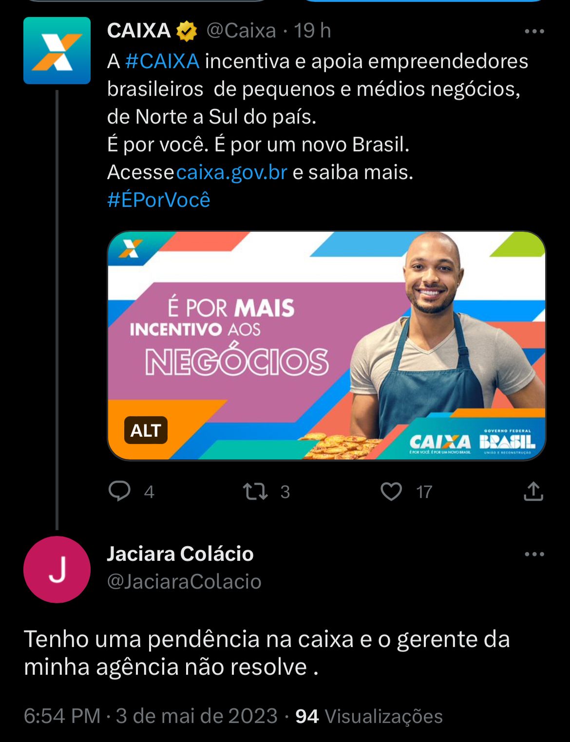 Situação da Caixa revolta clientes nesta quinta-feira, 4 - Foto - Foto Reprodução Twitter