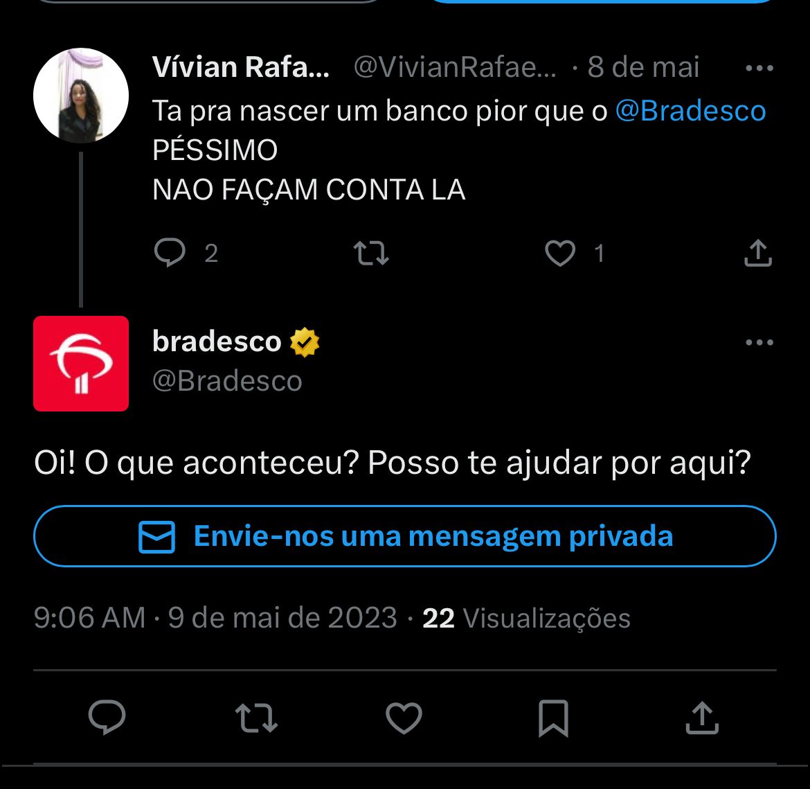 Situação do Bradesco enfurece clientes HOJE (09) - Foto Reprodução Twitter