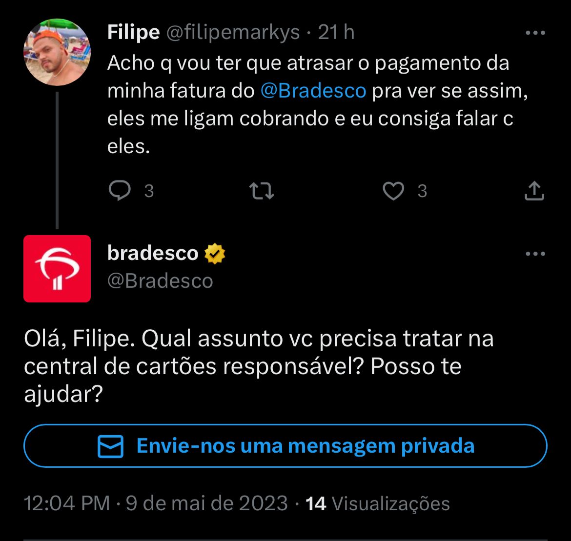 Situação do Bradesco enfurece clientes HOJE (09) - Foto Reprodução Twitter