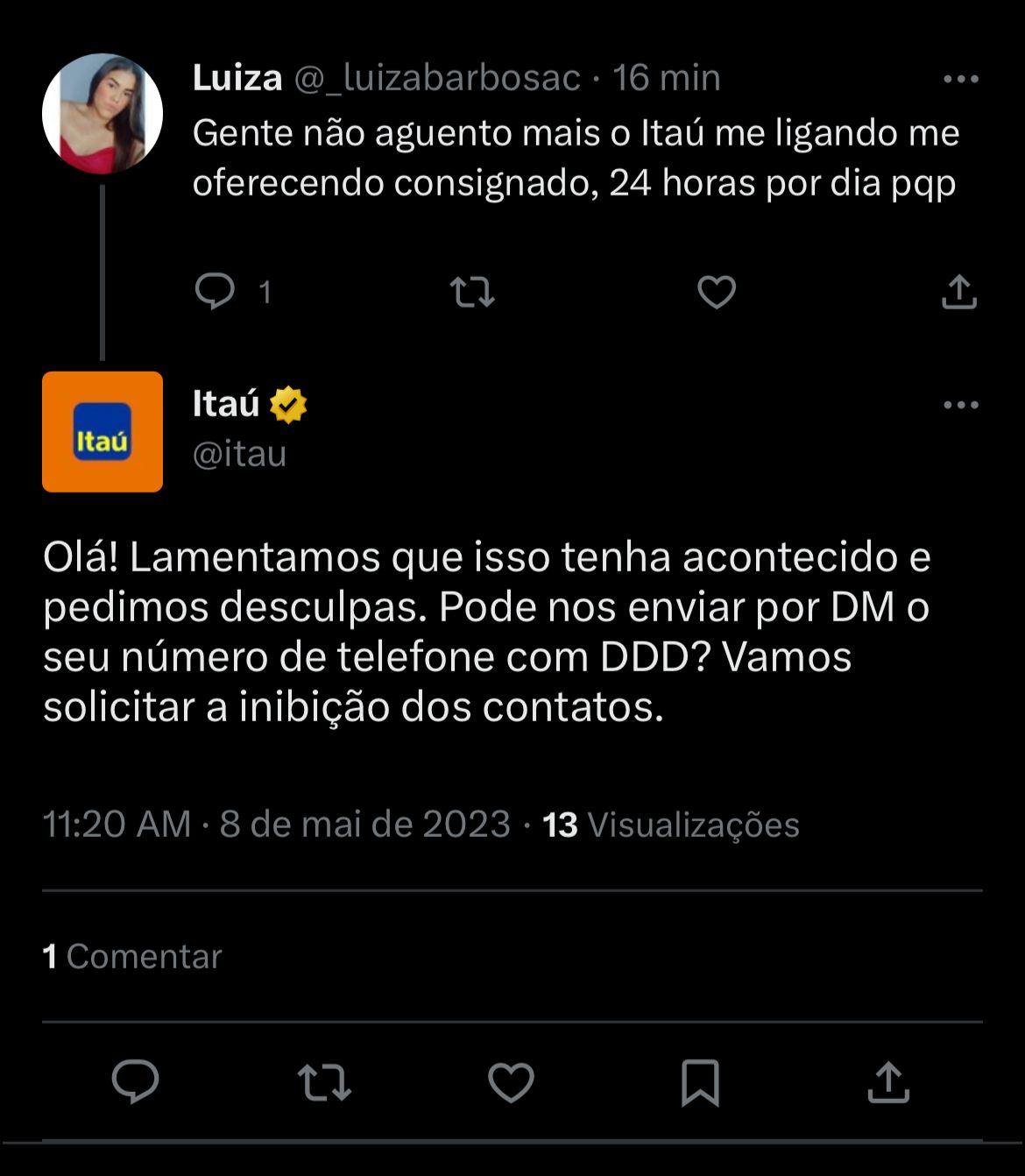 Situação do Itaú anda enfurecendo clientes nesta segunda (08) - Foto Reprodução Twitter