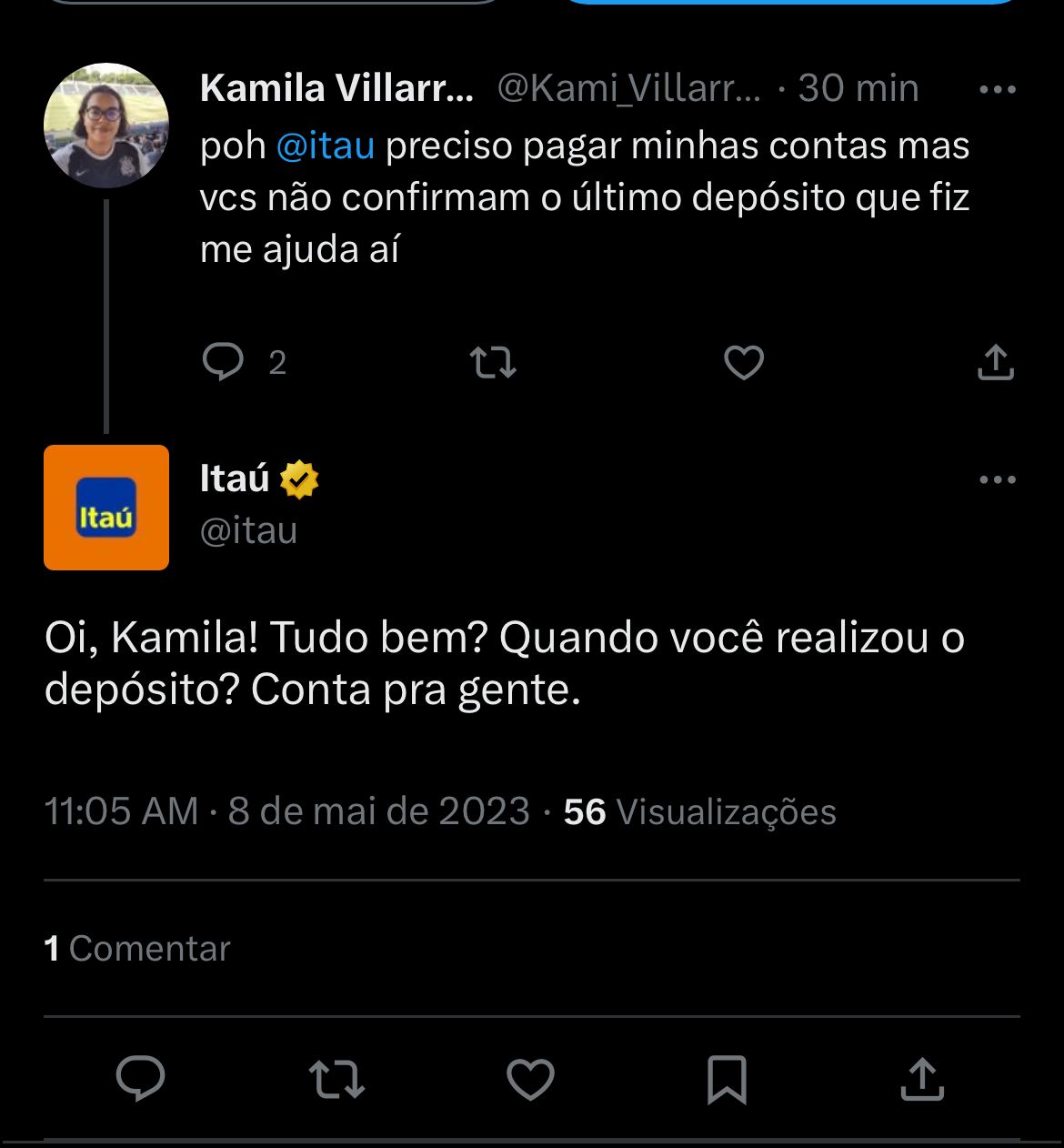 Situação do Itaú anda enfurecendo clientes nesta segunda (08) - Foto Reprodução Twitter