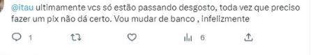 Situação do Itaú enfurece clientes - Foto Reprodução Twitter