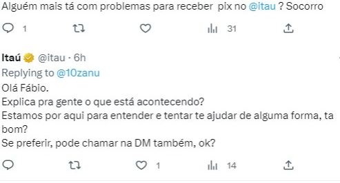 Situação do Itaú está deixando os clientes do banco enfurecidos - Foto Reprodução Twitter