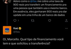 Situação do Itaú nesta quinta-feira - Foto Reprodução Twitter