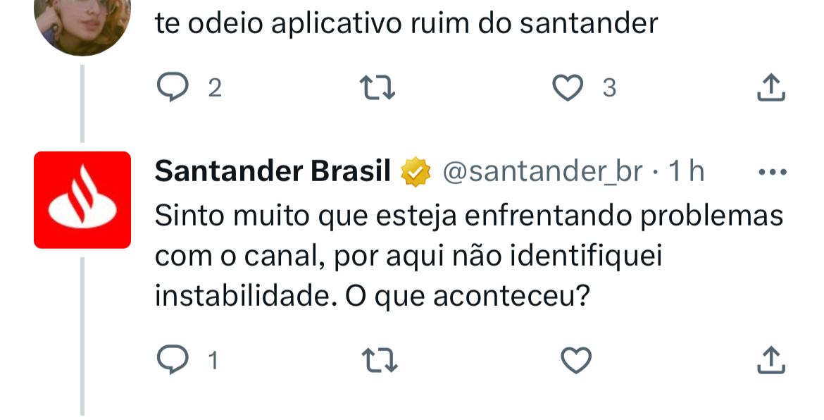 Situação do Santander enfurece clientes HOJE (29) e você precisa saber - Foto Reprodução Twitter