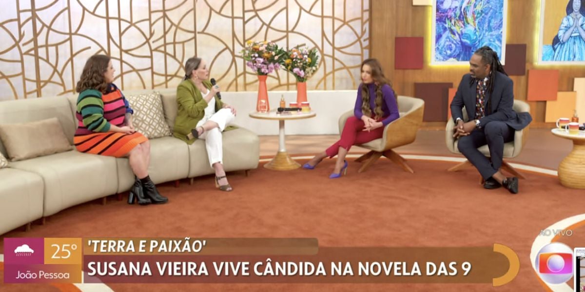 Tati Machado, Susana Vieira, Patrícia Poeta e Manoel Soares no Encontro (Foto: Reprodução / Globo)