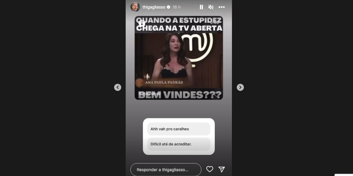 Thiago Gagliasso detona atitude de Ana Paula Padrão (Foto: Reprodução / Instagram) 
