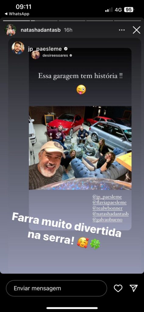 Galvão Bueno, Natasha Dantas, William Bonner, Desirée, João Pedro e Flávia (Foto: Reprodução / Instagram) 