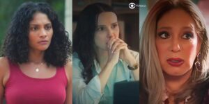 Aline, Lucinda e Cândida em cenas de Terra e Paixão (Foto: Reprodução / Globo / Montagem TV Foco)