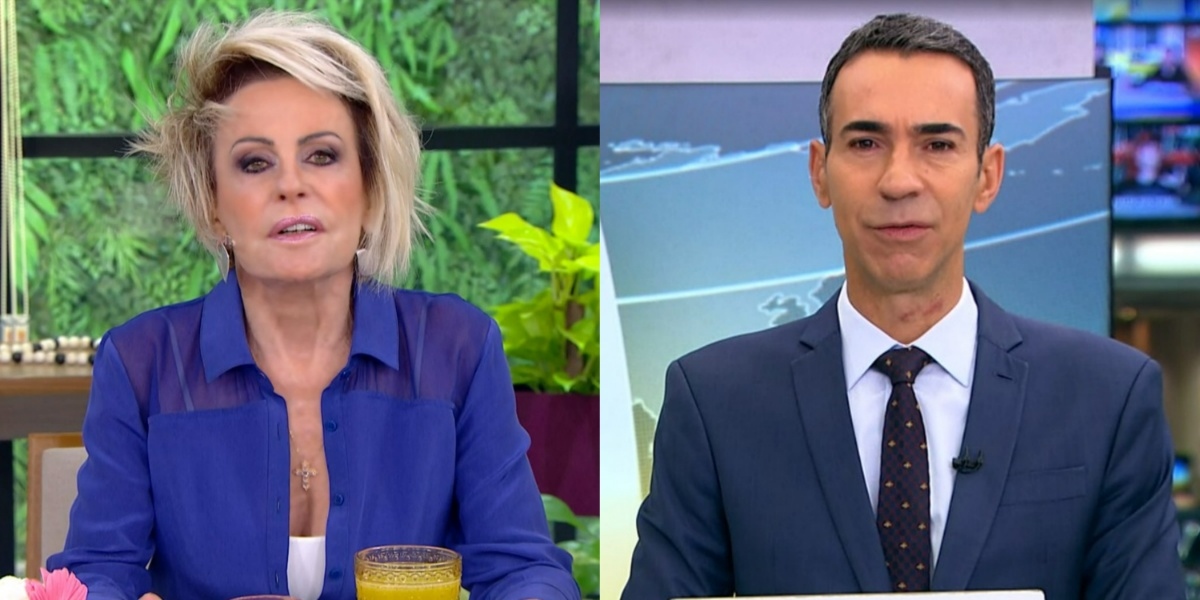 Ana Maria Braga recebeu notícia de morte com César Tralli (Foto: Reprodução/TV Globo)