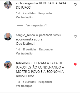 Revolta dos usuários nos comentários - Foto: Reprodução/Instagram